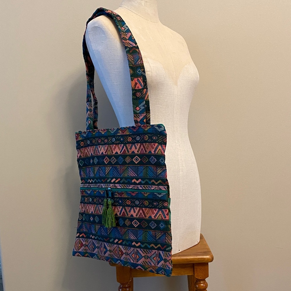Multicolour, front pocket Tote Bag